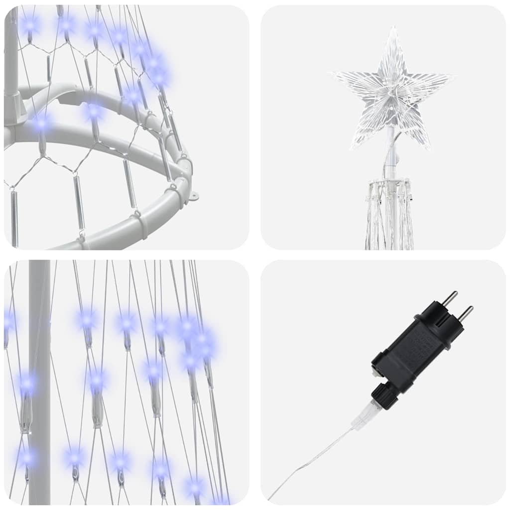 Arbre de Noël LED avec 230 LED Bleu 51 x 51 x 190 cm Métal - XIOS