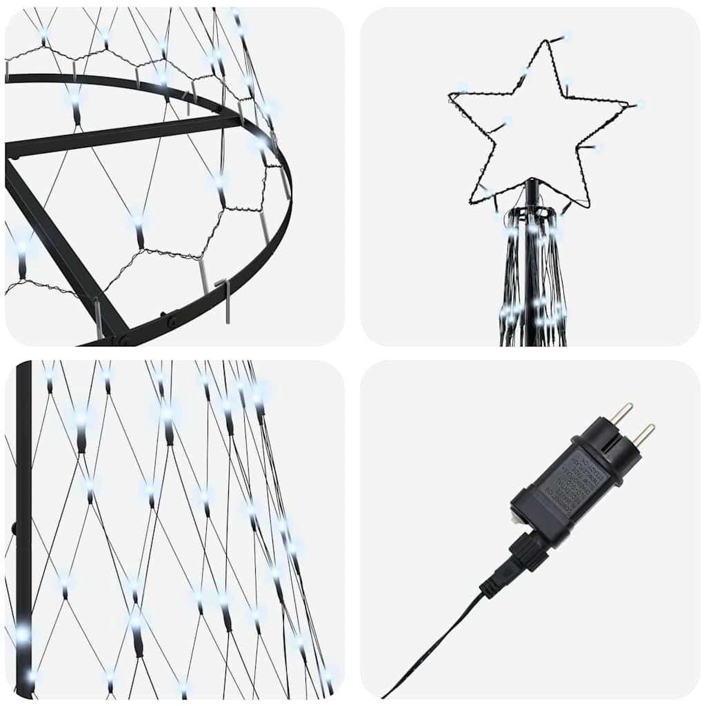 Arbre de Noël LED Blanc froid 100 x 100 x 250 cm Métal - XIOS