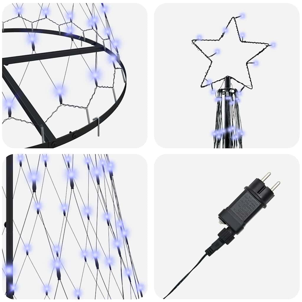 Arbre de Noël LED avec 290 LED Bleu 100 x 100 x 250 cm Métal - XIOS