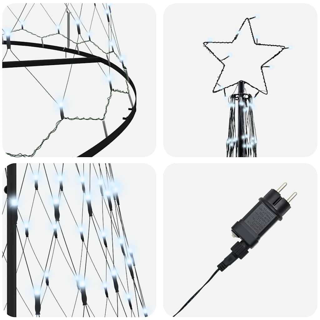 Arbre de Noël LED Blanc froid 138,5 x 138,5 x 399 cm Métal - XIOS