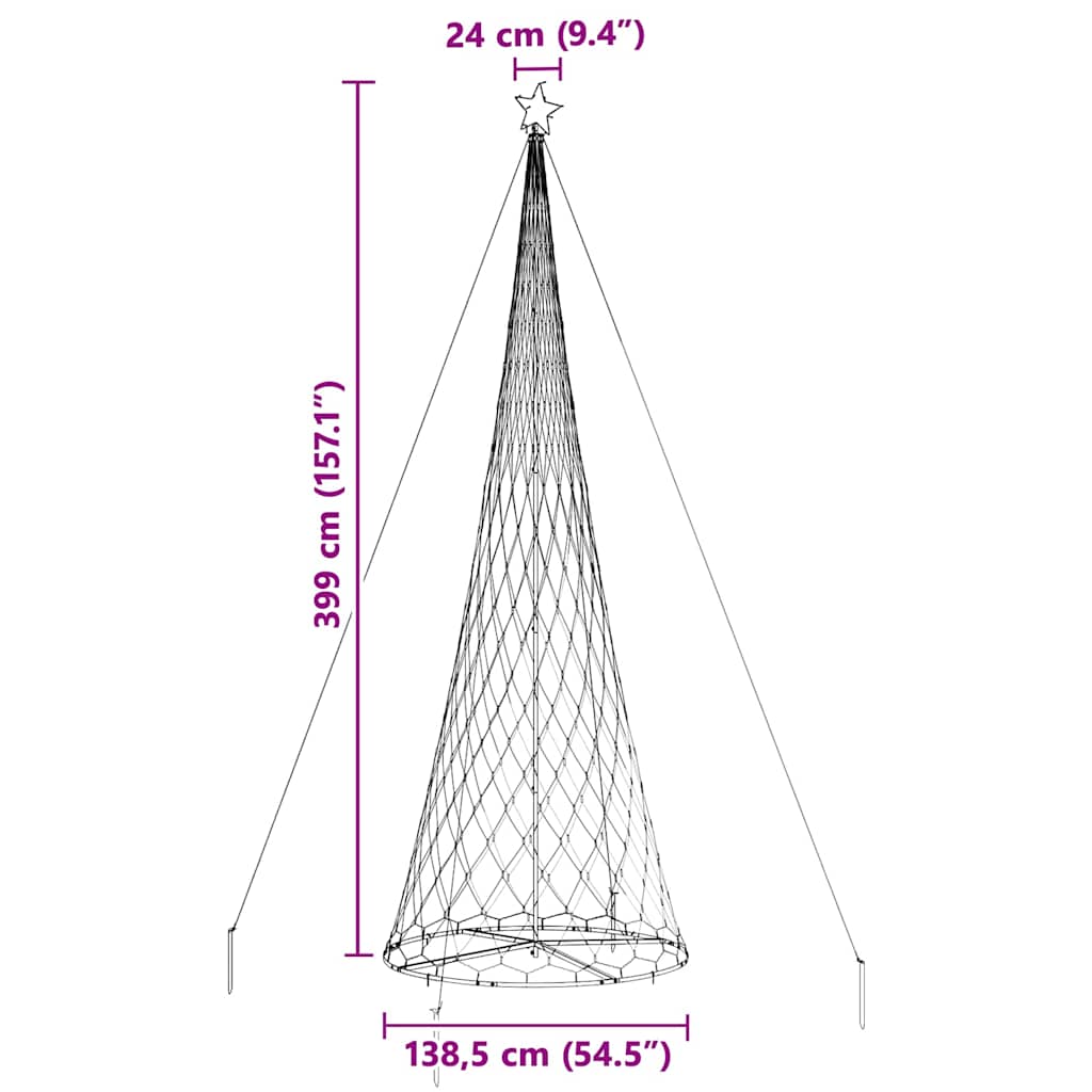 Arbre de Noël LED Bleu 138,5 x 138,5 x 399 cm Métal - XIOS