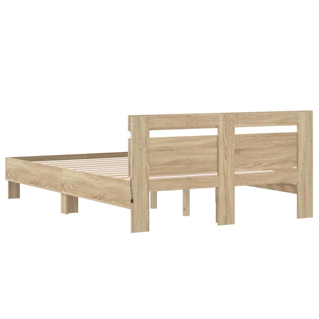 Cadre de lit avec LED Sonoma 137 x 190 cm Bois d'ingénierie - XIOS