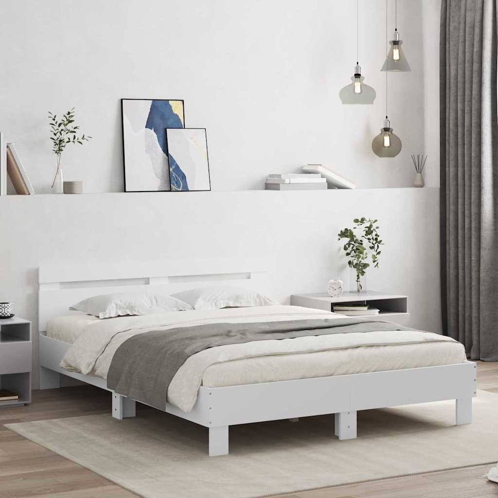 Cadre de lit Blanc 152 x 203 cm Bois d'ingénierie - XIOS