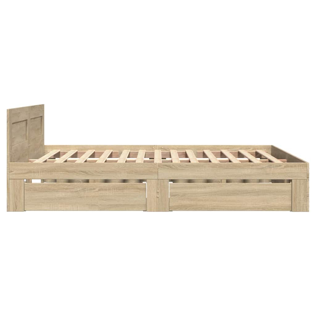 Cadre de lit 2 pcs Sonoma 137 x 188 cm Bois d'ingénierie - XIOS