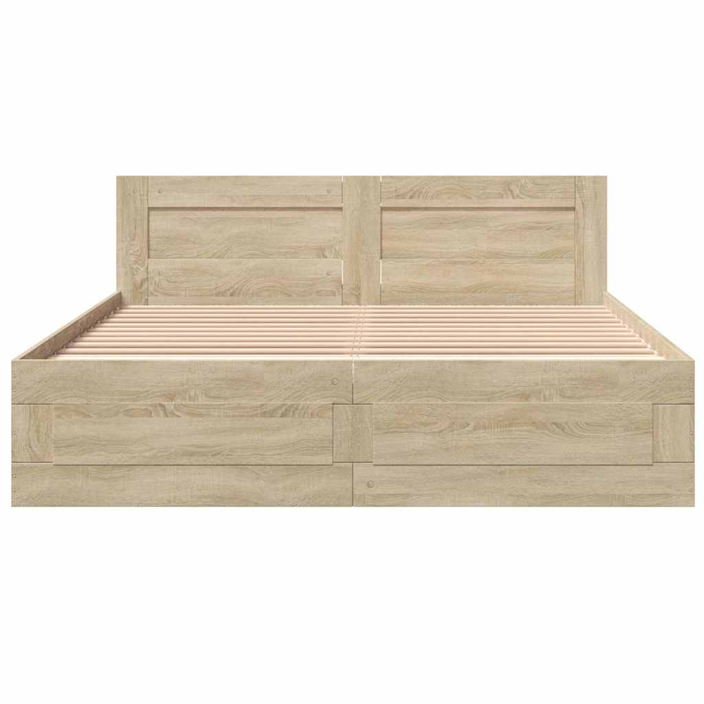 Cadre de lit 2 pcs Sonoma 153 x 203 cm Bois d'ingénierie - XIOS