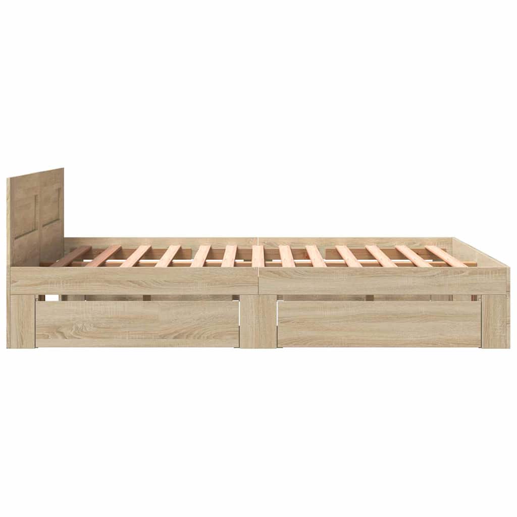 Cadre de lit 2 pcs Sonoma 153 x 203 cm Bois d'ingénierie - XIOS