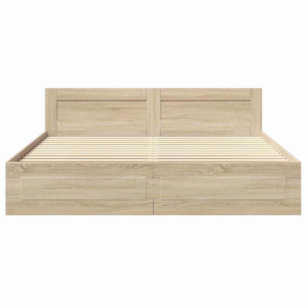 Cadre de lit 2 pcs Sonoma 193 x 203 cm Bois d'ingénierie - XIOS