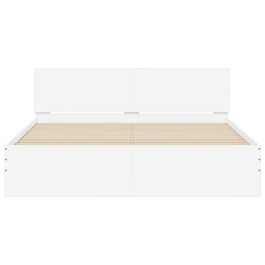 Cadre de lit Blanc 152 x 203 cm Bois d'ingénierie - XIOS