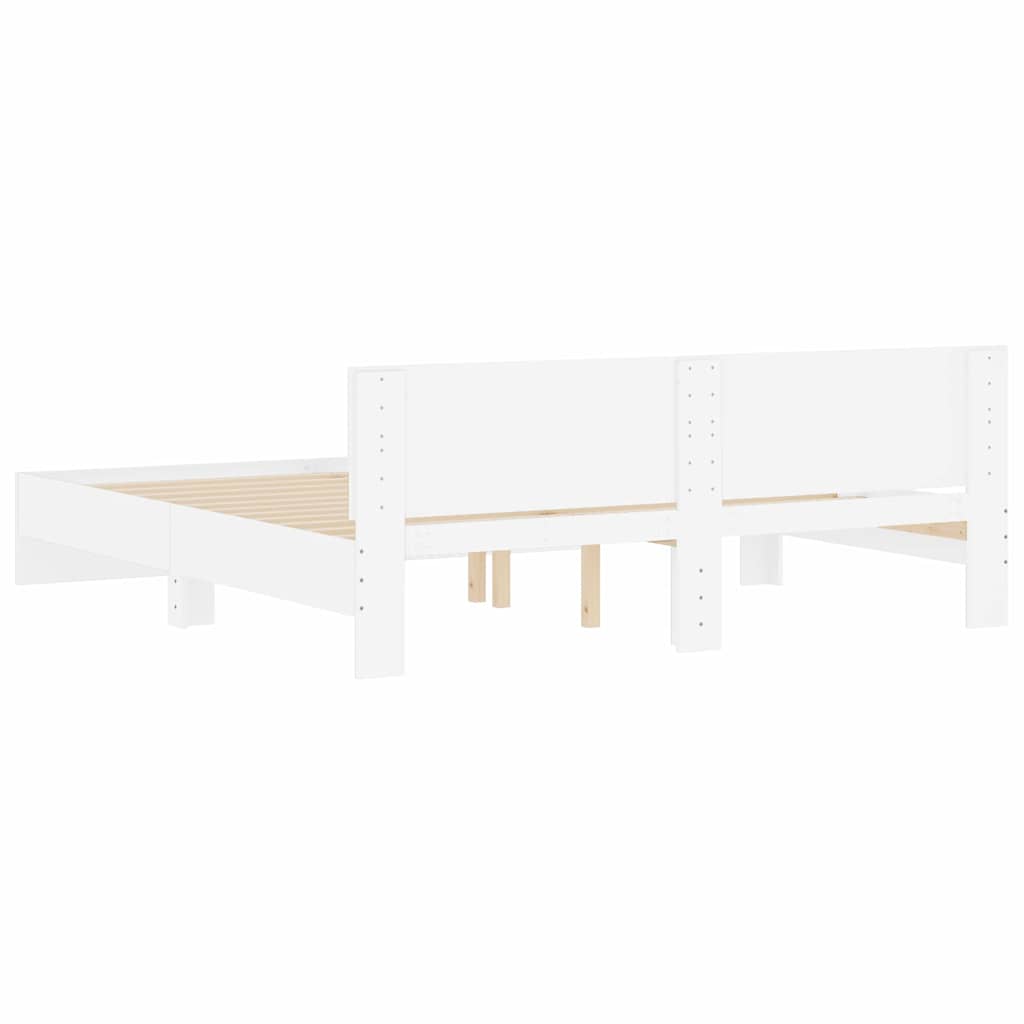 Cadre de lit 2 pcs Blanc 193 x 203 cm Bois d'ingénierie - XIOS