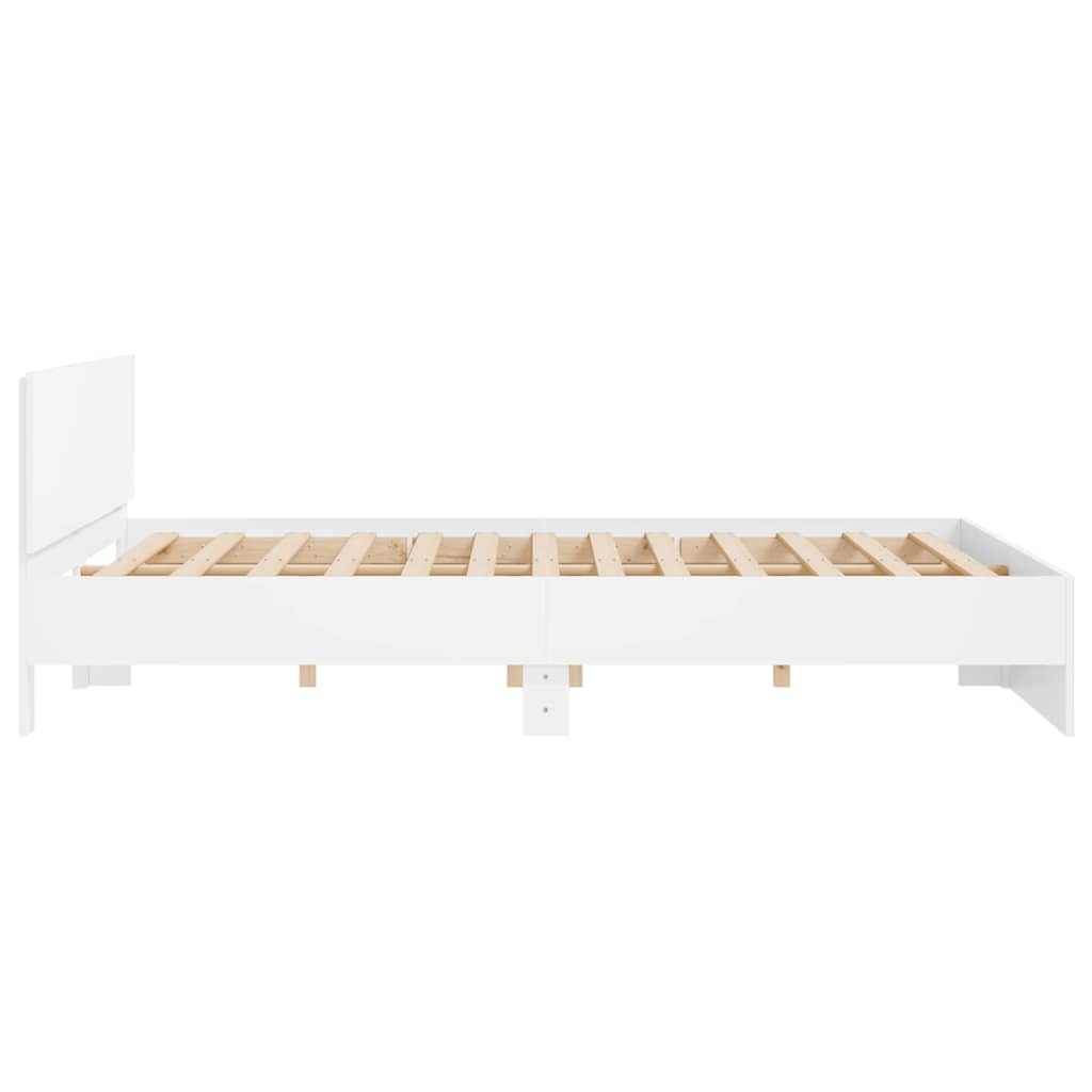 Cadre de lit 2 pcs Blanc 193 x 203 cm Bois d'ingénierie - XIOS
