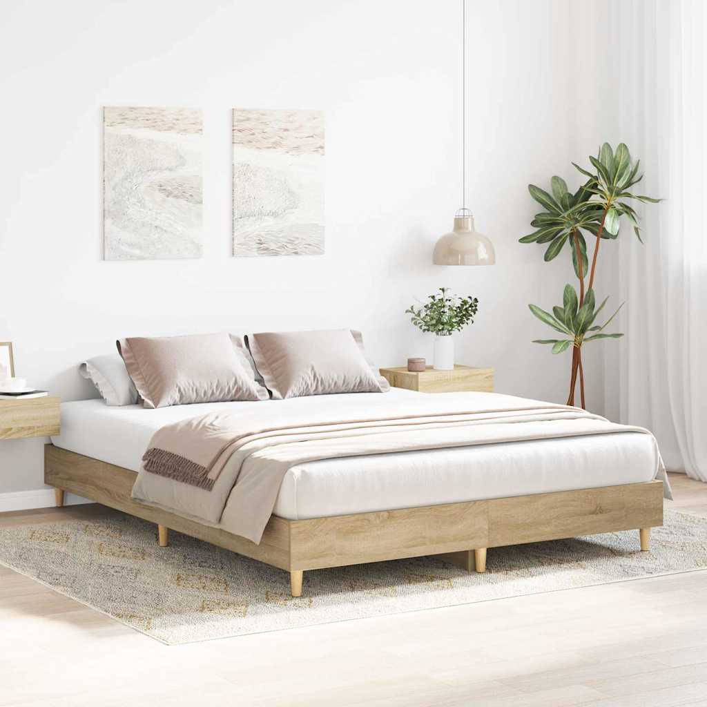 Cadre de lit 2 pcs Sonoma 152 x 203 cm Bois d'ingénierie - XIOS