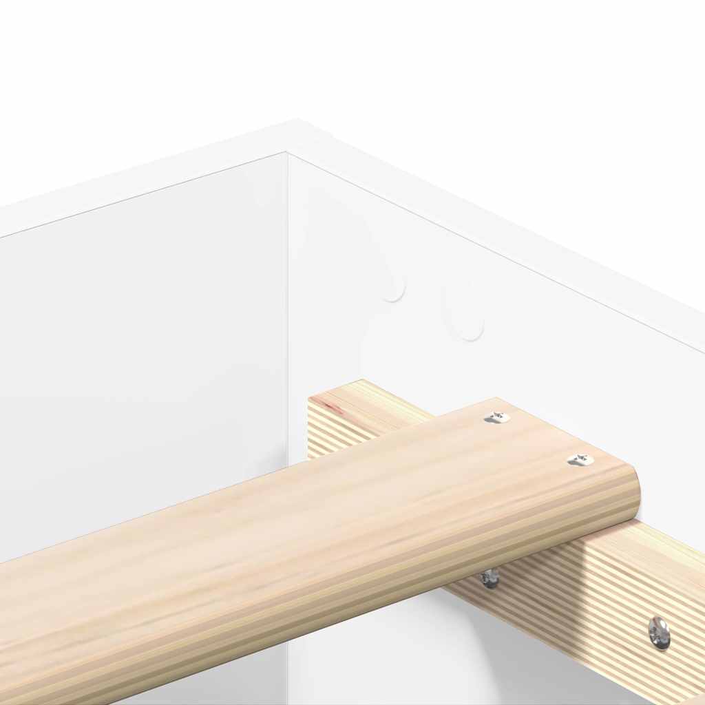 Cadre de lit 2 pcs Blanc 152 x 203 cm Bois d'ingénierie - XIOS