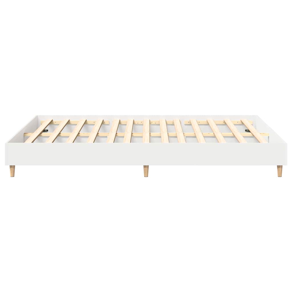 Cadre de lit 2 pcs Blanc 152 x 203 cm Bois d'ingénierie - XIOS