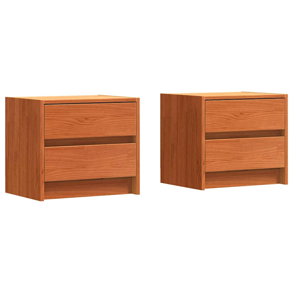 Tables de chevet 2 pcs Brun cire 40 x 30.5 x 35.5 cm