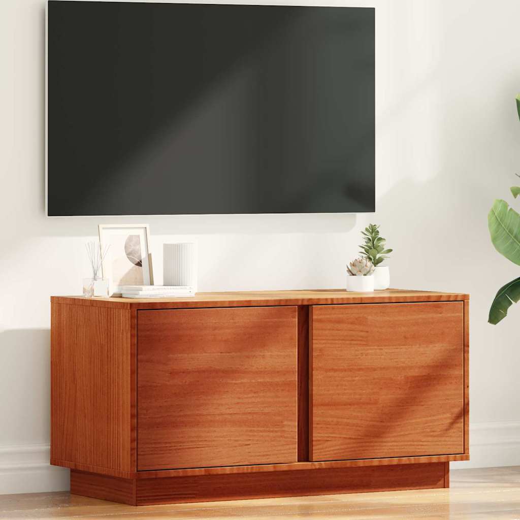 Meuble TV Brun cire 80 x 35 x 40,5 cm Pin massif - XIOS