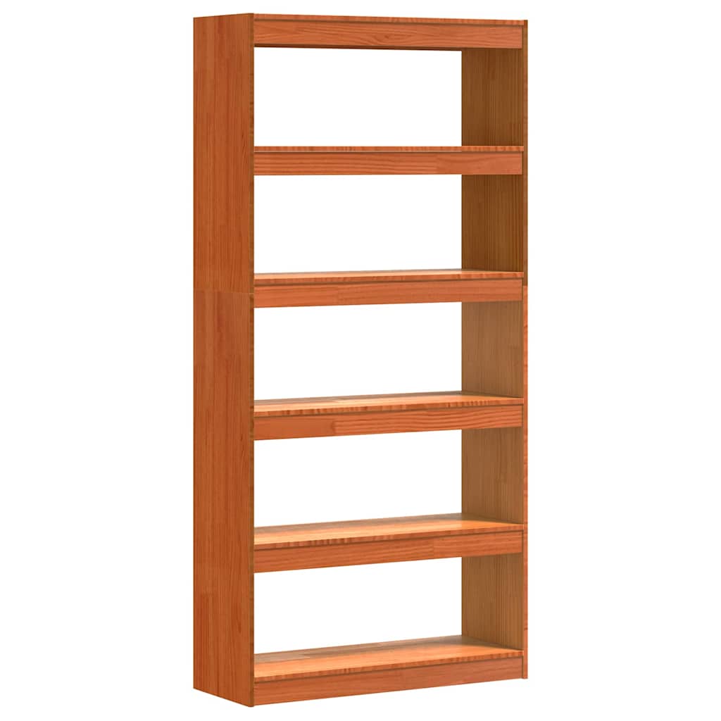 Bibliothèque Brun cire 80 x 30 x 167,5 cm Pin massif