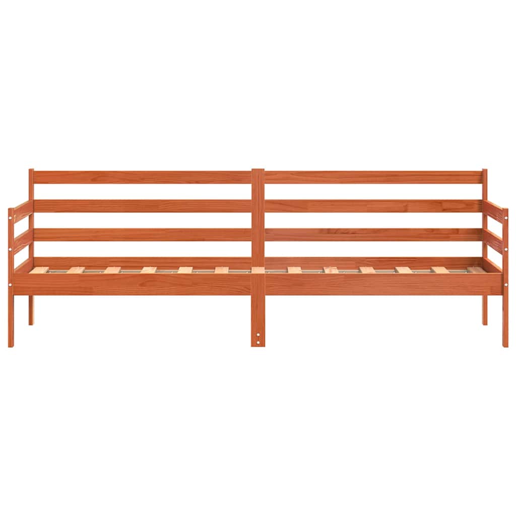 Lit de jour avec tête de lit Brun cire Pin massif - XIOS