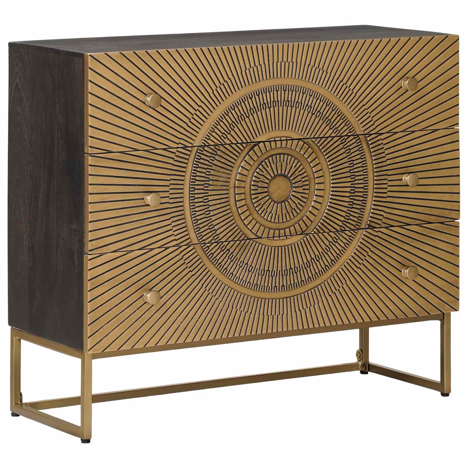 Armoire à tiroirs avec tiroir Laiton 75 x 30 x 65 cm - XIOS