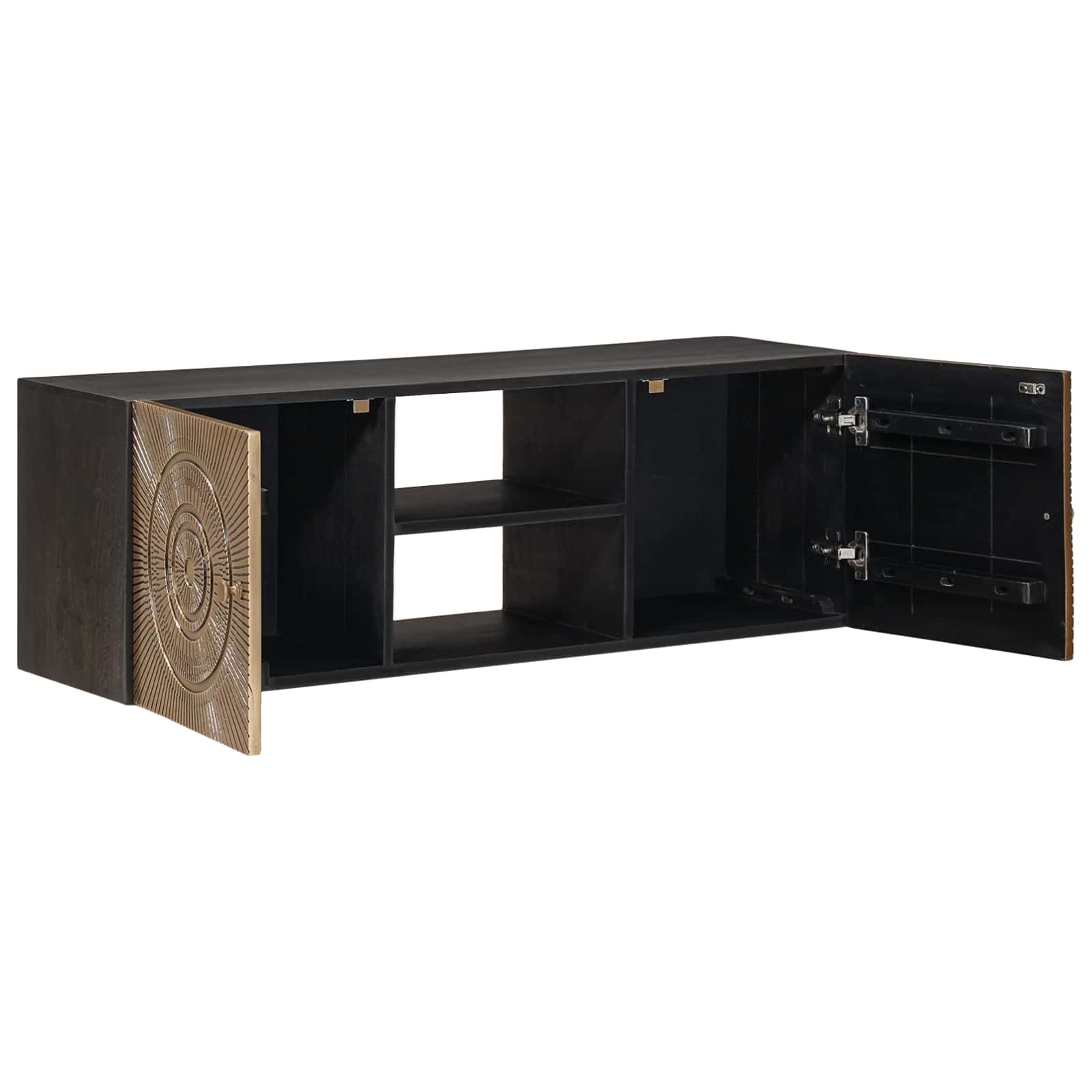 Meuble TV avec étagère avec stockage Laiton 105 x 30 x 35 cm - XIOS