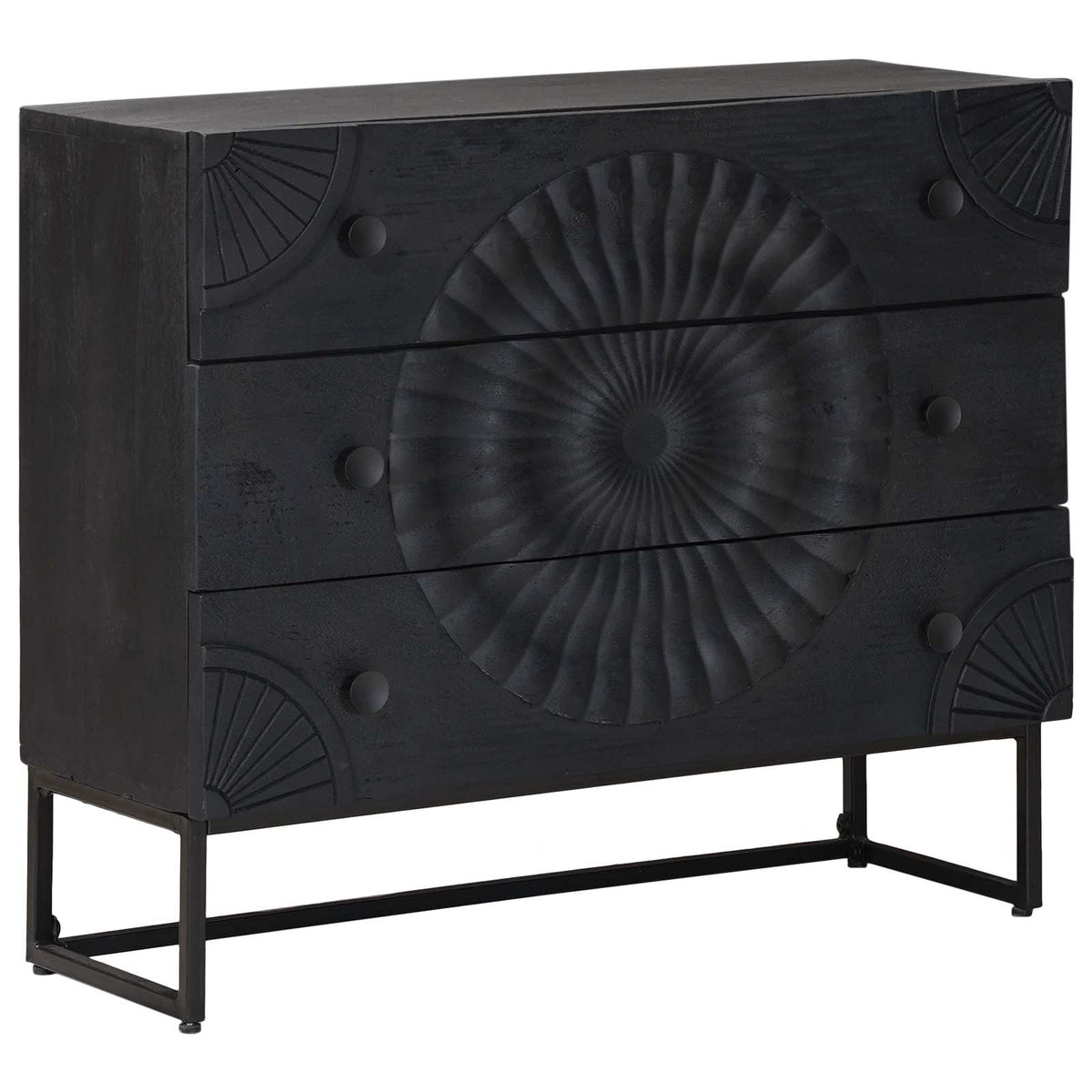 Armoire à tiroirs Noir 75 x 30 x 65 cm