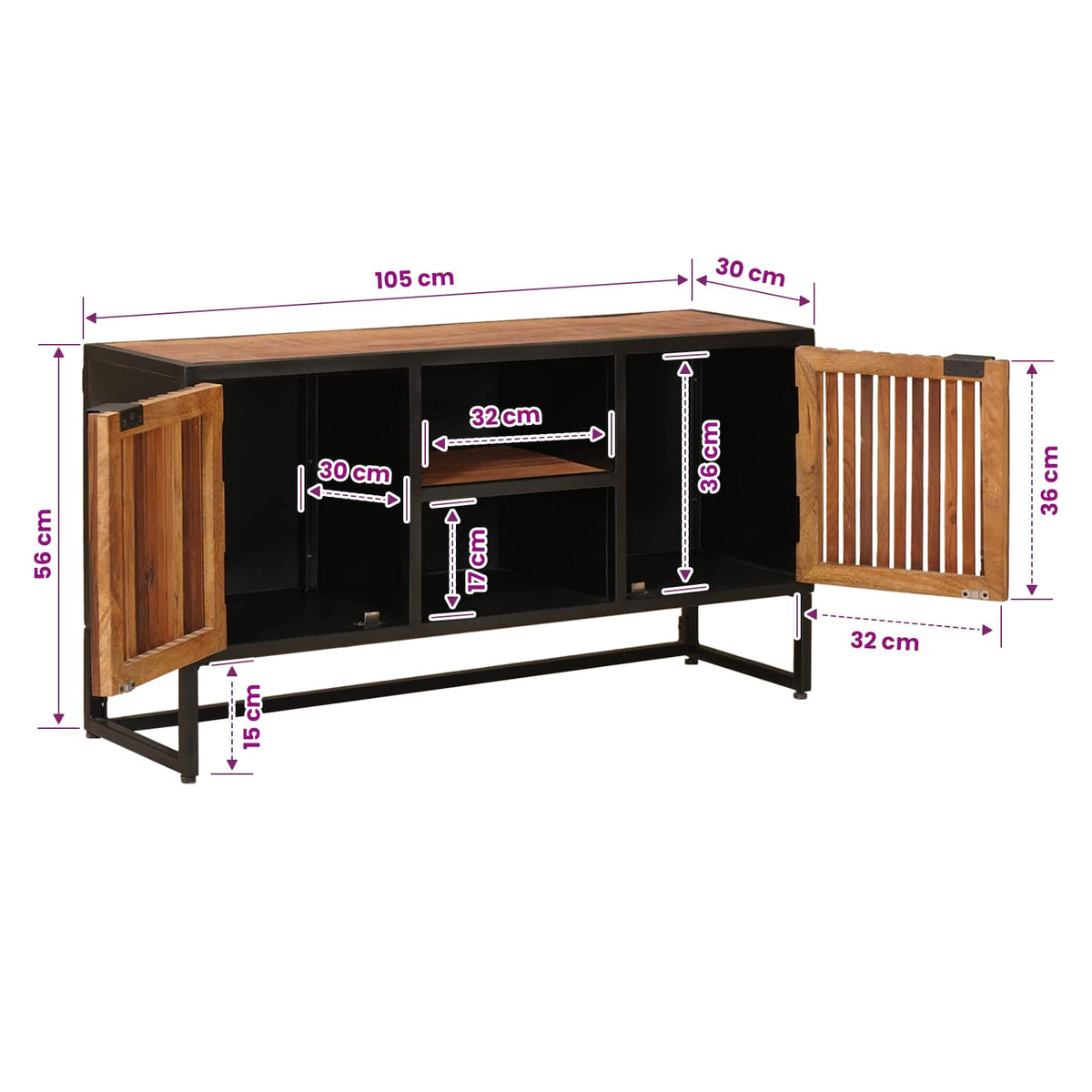 Buffet 105 x 30 x 55 cm - XIOS