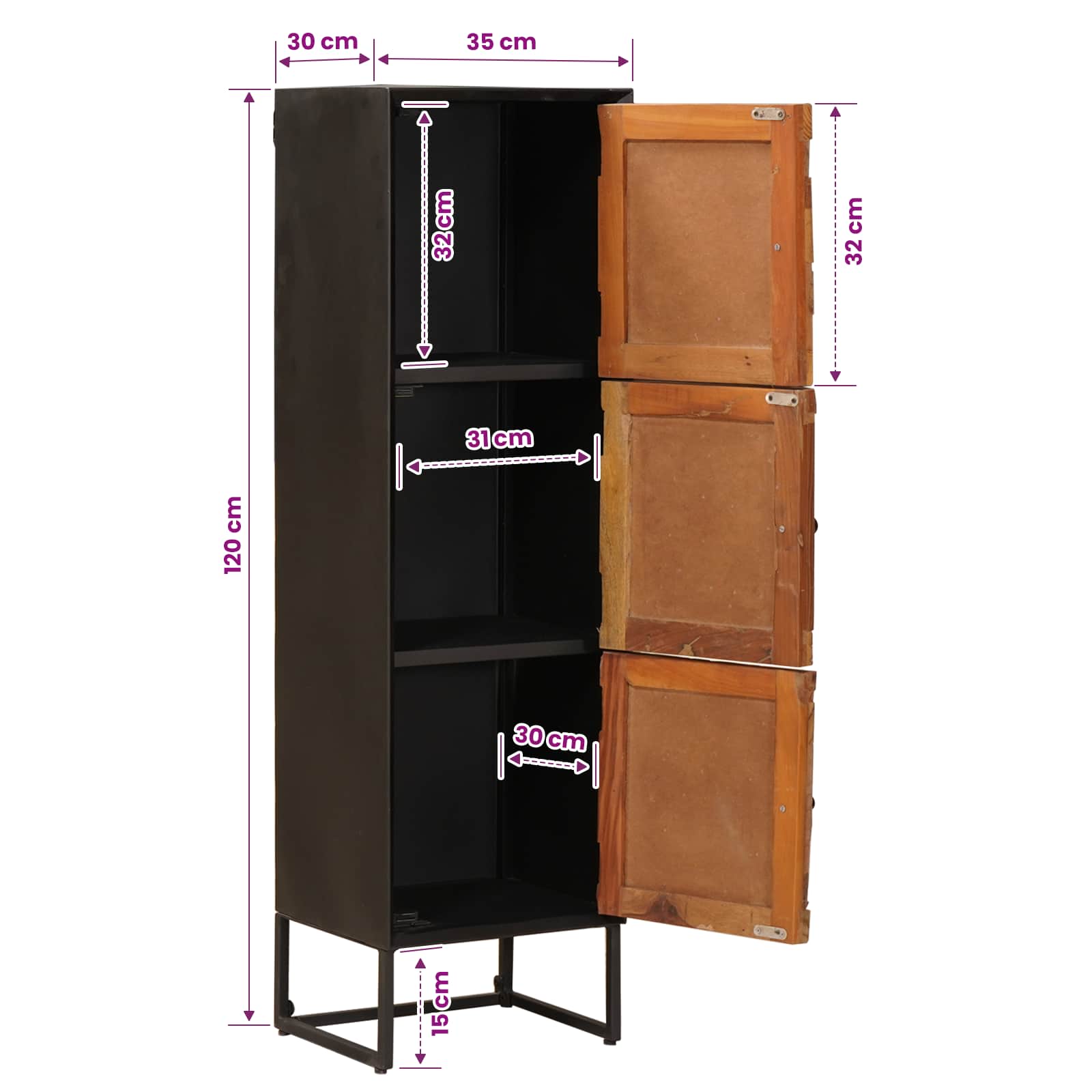 Haut Armoire 35 x 30 x 120 cm - XIOS
