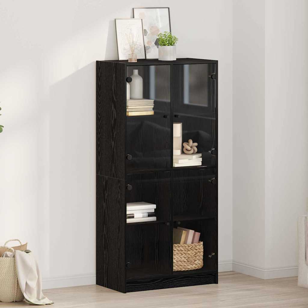 Haut Armoire Chêne noir 68 x 37 x 142 cm Bois d'ingénierie - XIOS
