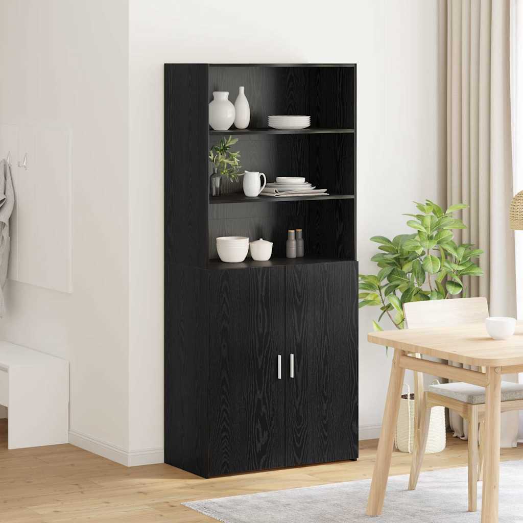 Haut Armoire Chêne noir 80 x 42,5 x 185 cm Bois d'ingénierie