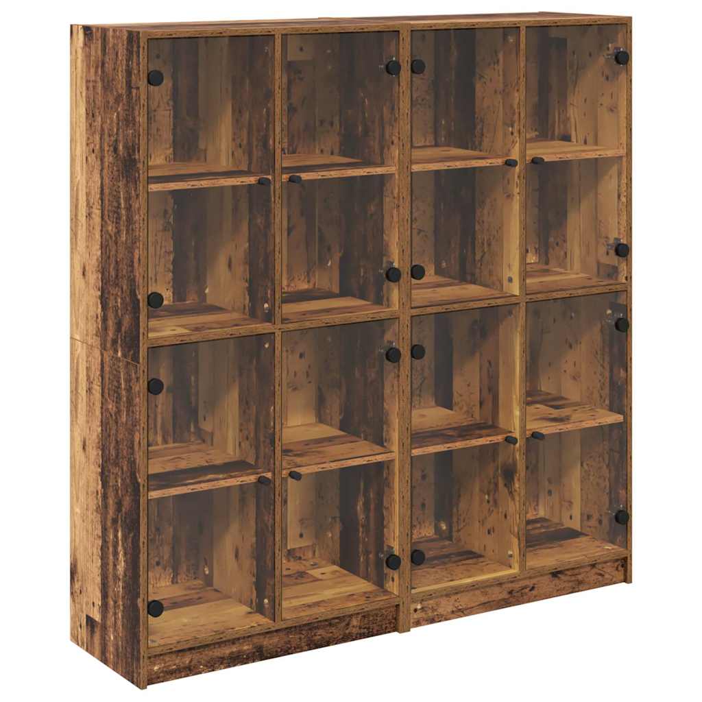 Haut Armoire 2 pcs Bois Ancien 136 x 37 x 142 cm - XIOS