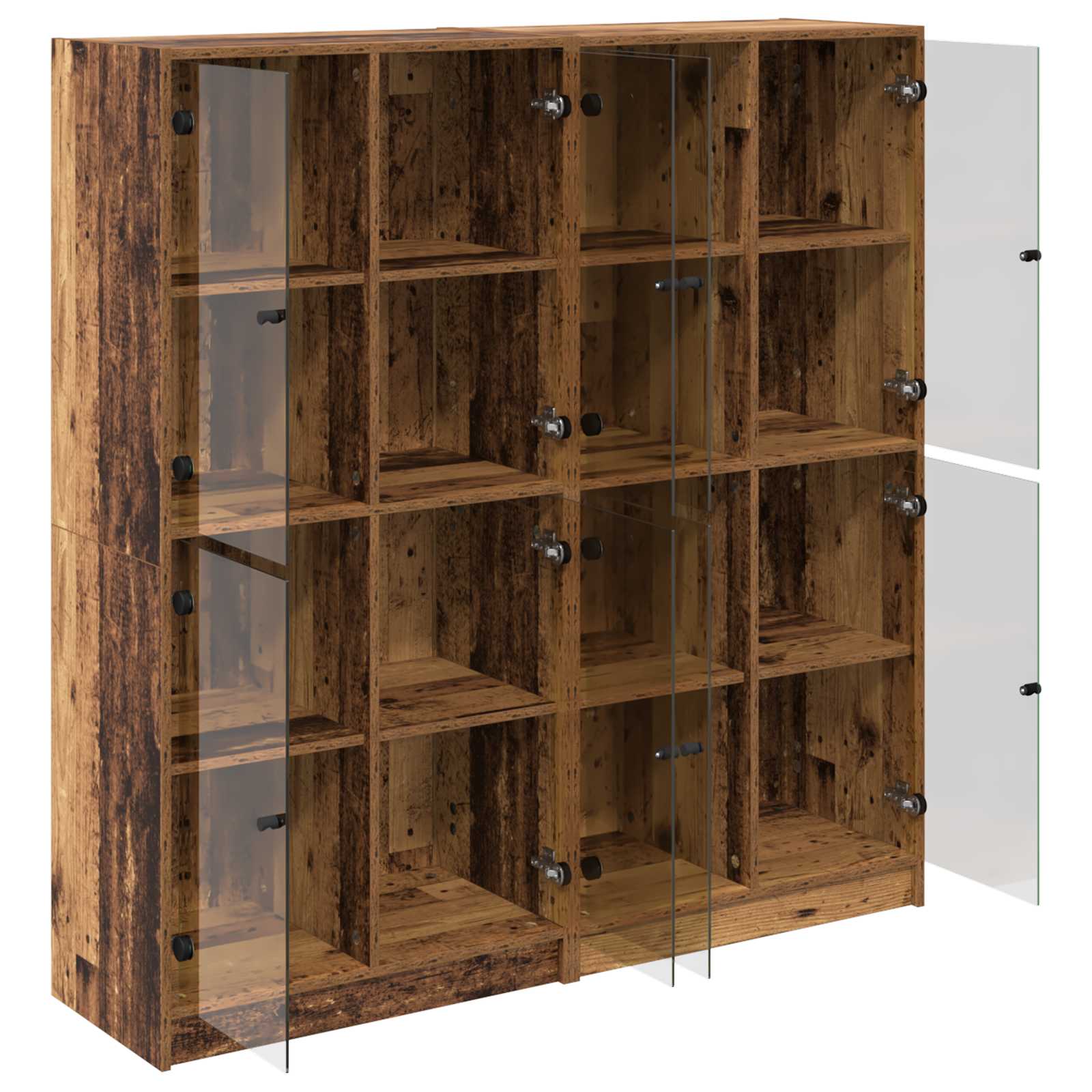 Haut Armoire 2 pc Bois Ancien 68 x 37 x 142 cm - XIOS