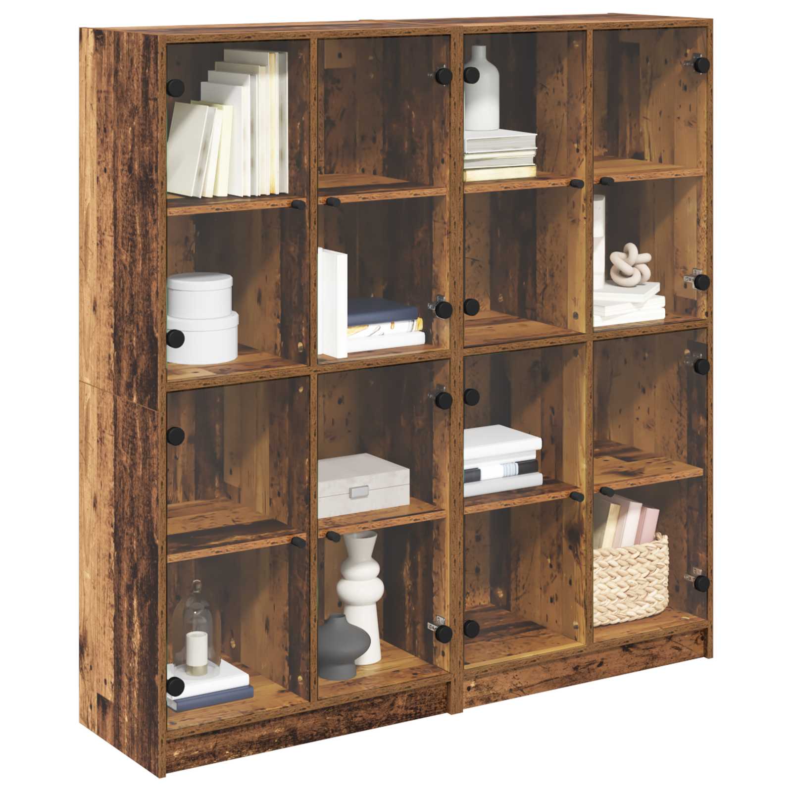 Haut Armoire 2 pc Bois Ancien 68 x 37 x 142 cm - XIOS