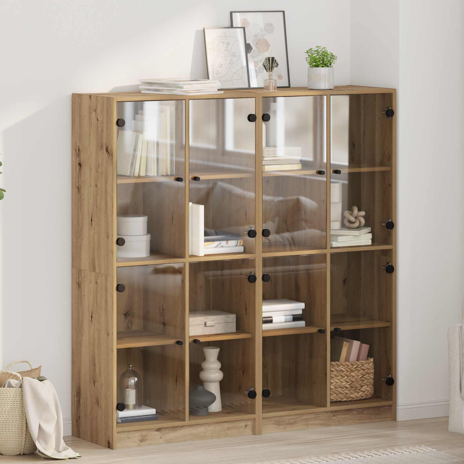 Haut Armoire 2 pc Chêne artisanal 68 x 37 x 142 cm - XIOS