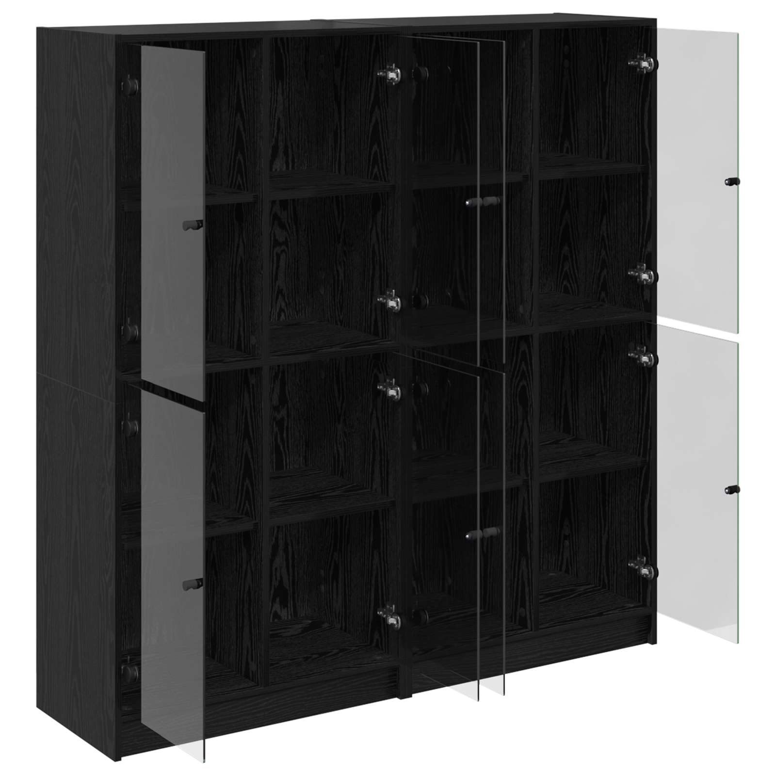 Haut Armoire 2 pc Chêne noir 68 x 37 x 142 cm Bois d'ingénierie - XIOS