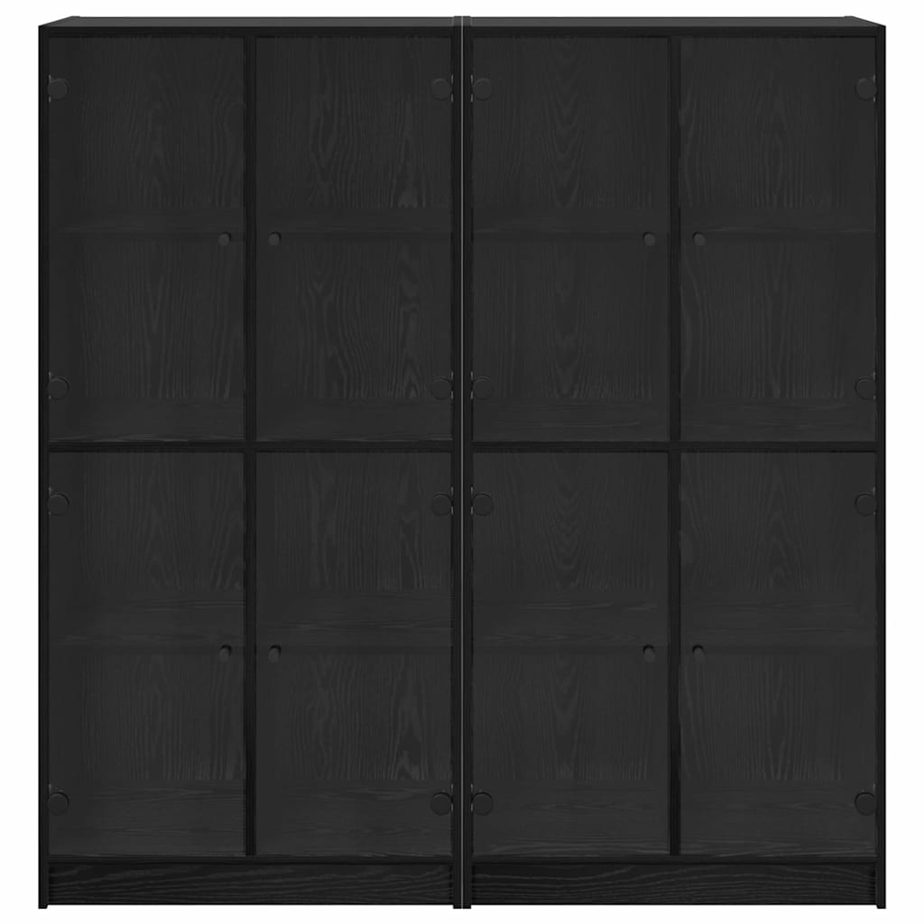 Haut Armoire 2 pcs Chêne noir 136 x 37 x 142 cm - XIOS
