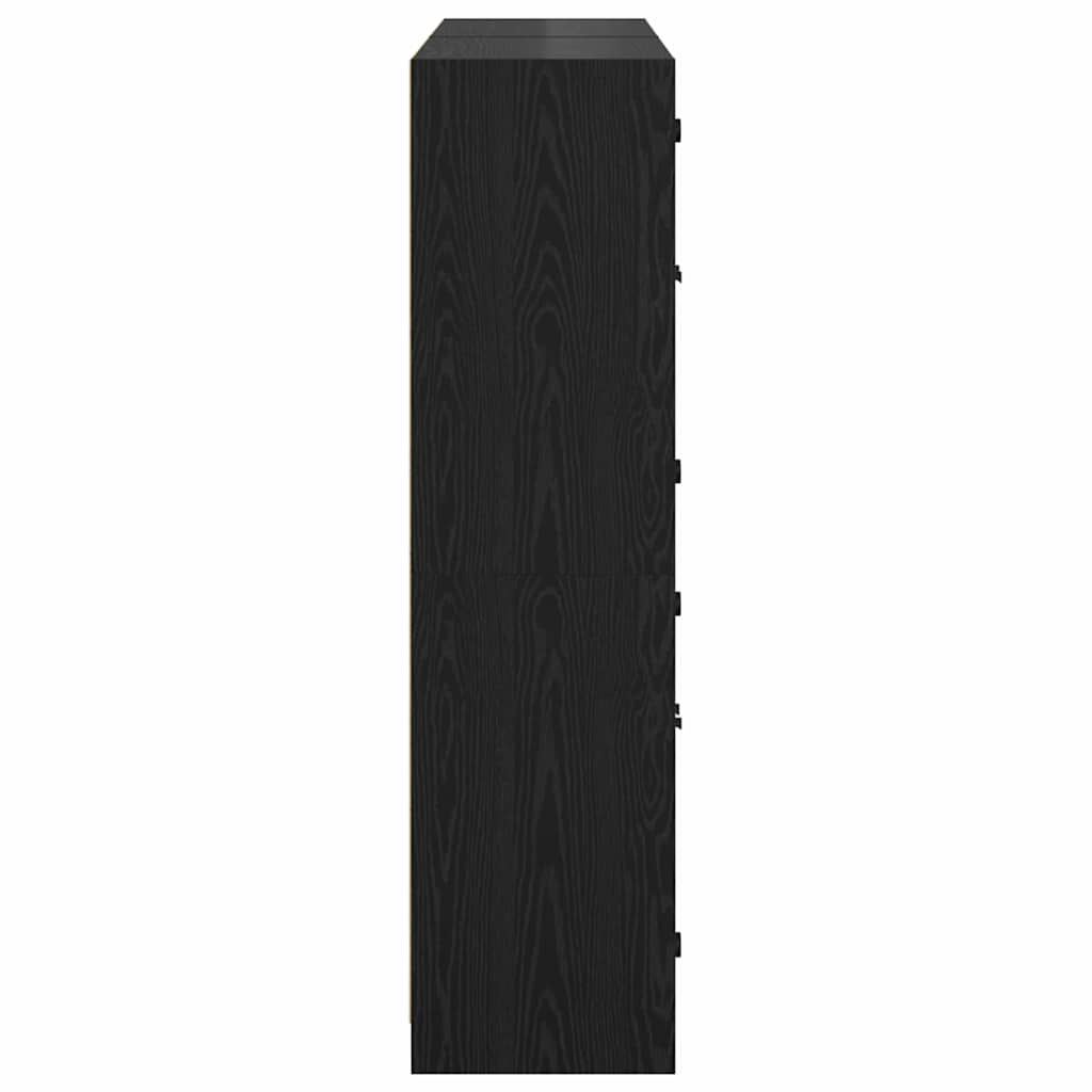 Haut Armoire 2 pcs Chêne noir 136 x 37 x 142 cm - XIOS