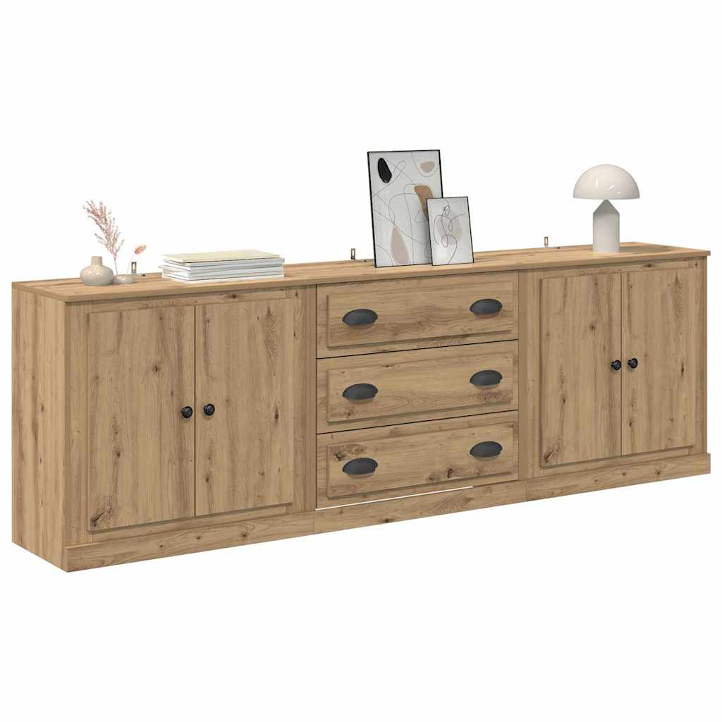 Buffets avec tiroir 3 pcs Bois Ancien 210 x 35,5 x 67,5 cm - XIOS