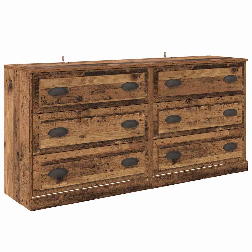 Buffets 2 pc Bois Ancien 70 x 35,5 x 67,5 cm Bois d'ingénierie