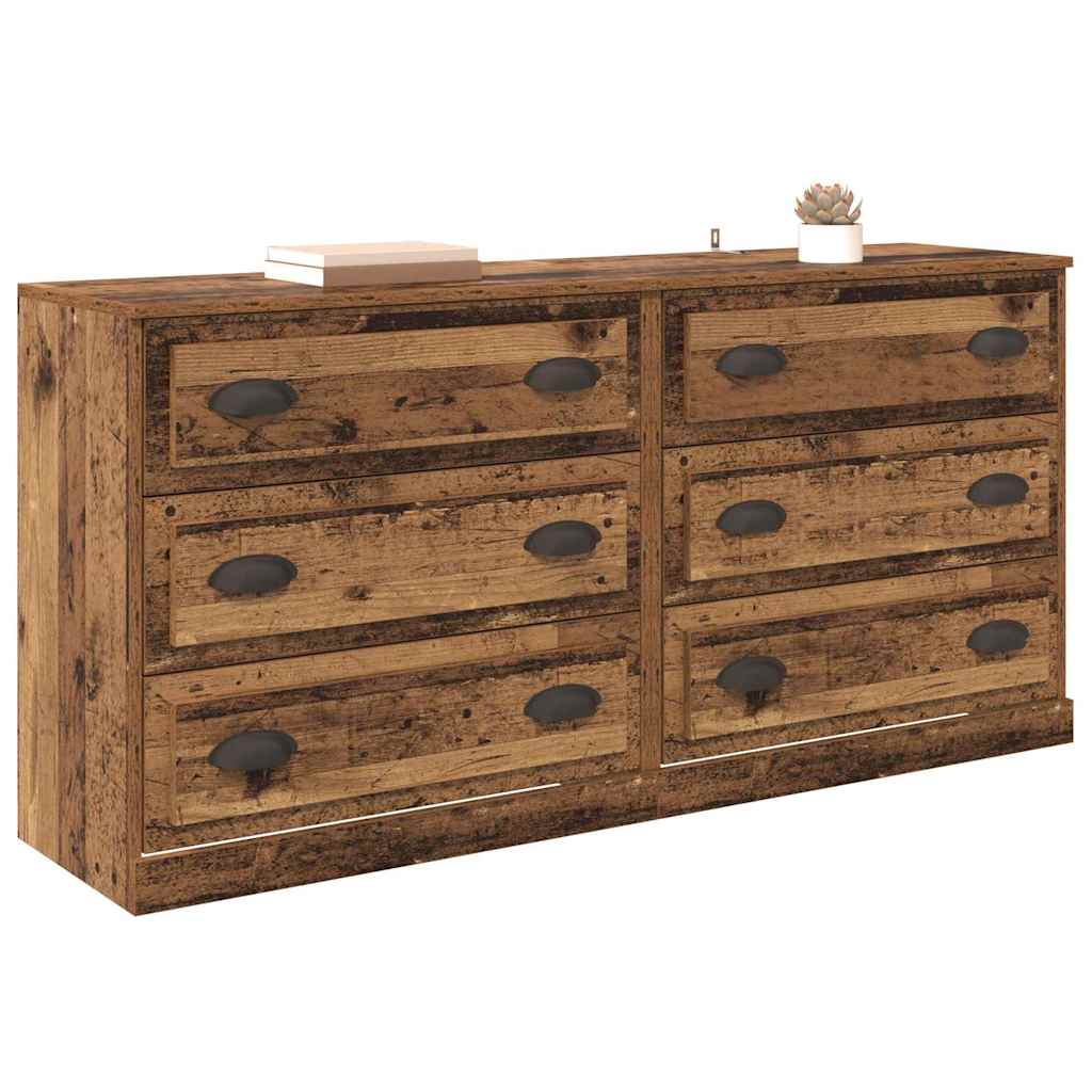 Buffets 2 pc Bois Ancien 70 x 35,5 x 67,5 cm Bois d'ingénierie