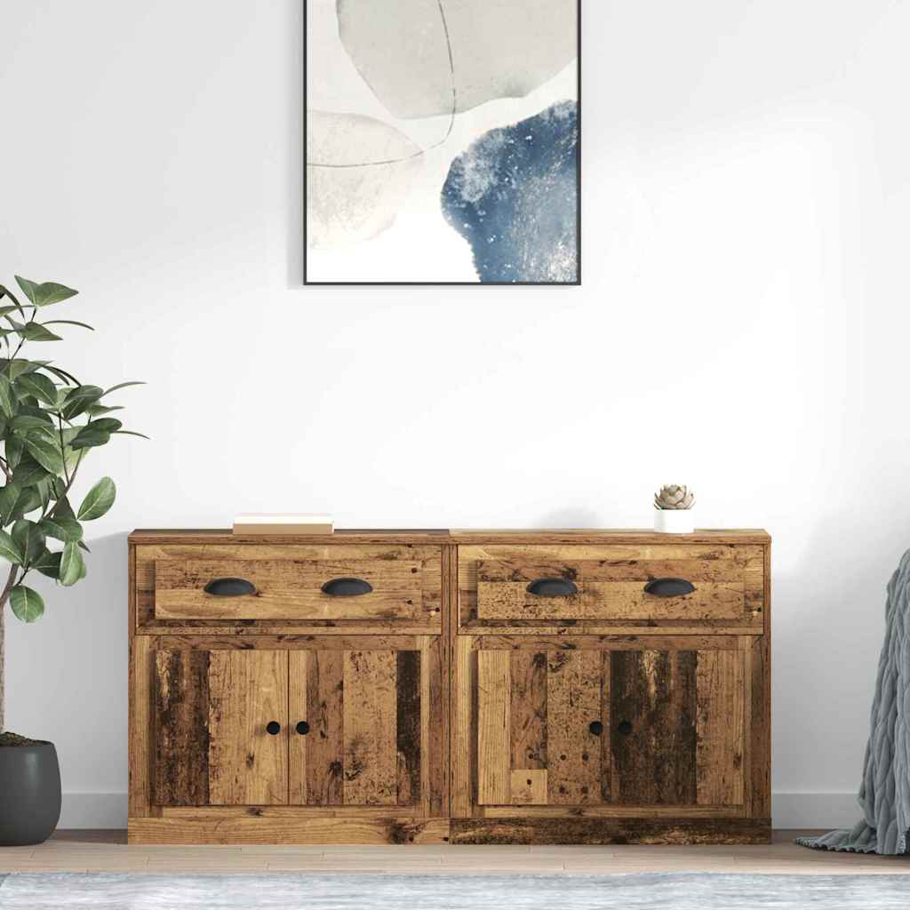 Buffets 2 pcs Bois Ancien 70 x 35,5 x 67,5 cm Bois d'ingénierie - XIOS