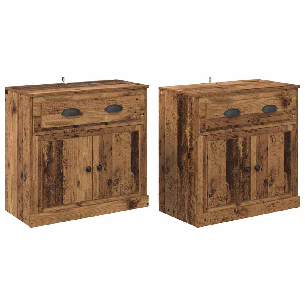 Buffets 2 pcs Bois Ancien 70 x 35,5 x 67,5 cm Bois d'ingénierie - XIOS