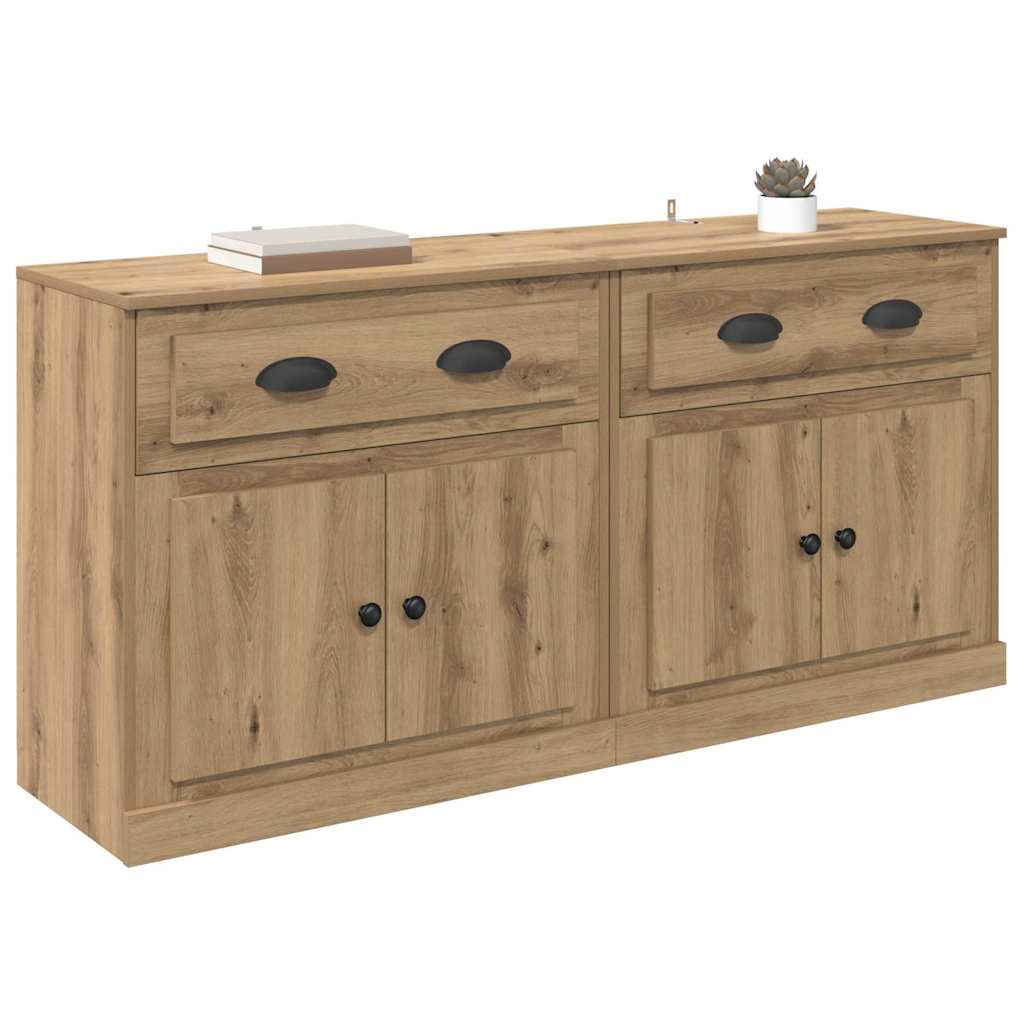 Buffets avec tiroir 2 pcs Chêne artisanal 70 x 35,5 x 67,5 cm - XIOS