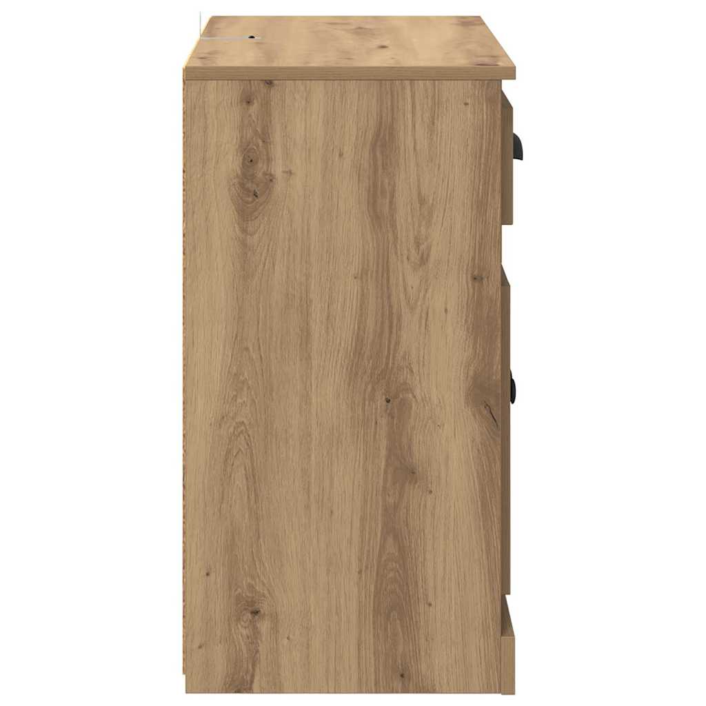 Buffets avec tiroir 2 pcs Chêne artisanal 70 x 35,5 x 67,5 cm - XIOS