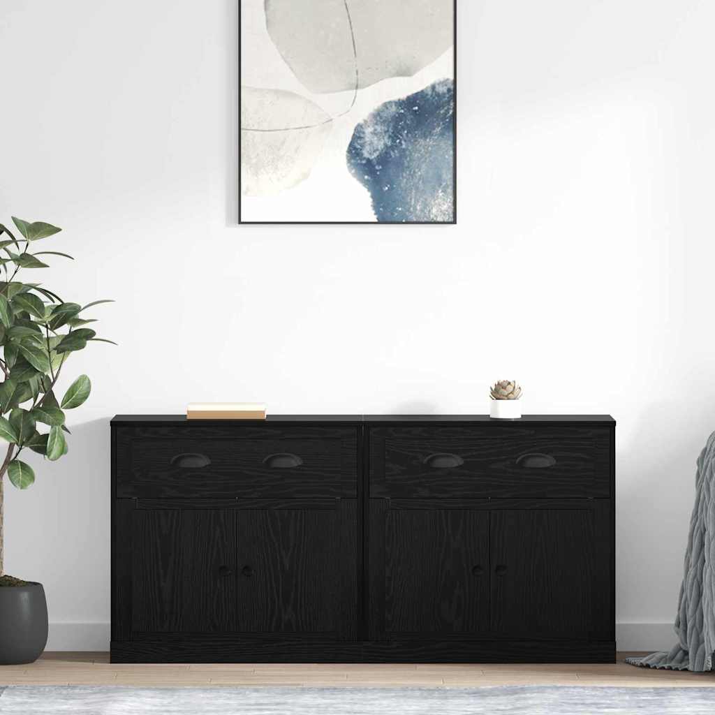 Buffets 2 pcs Chêne noir 70 x 35,5 x 67,5 cm Bois d'ingénierie - XIOS