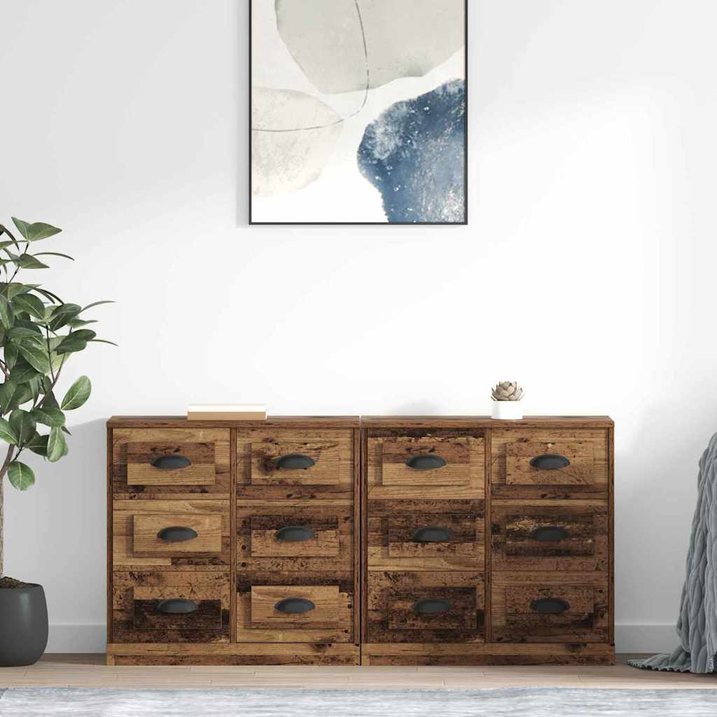 Buffets 2 pc Bois Ancien 70 x 35,5 x 67,5 cm Bois d'ingénierie - XIOS