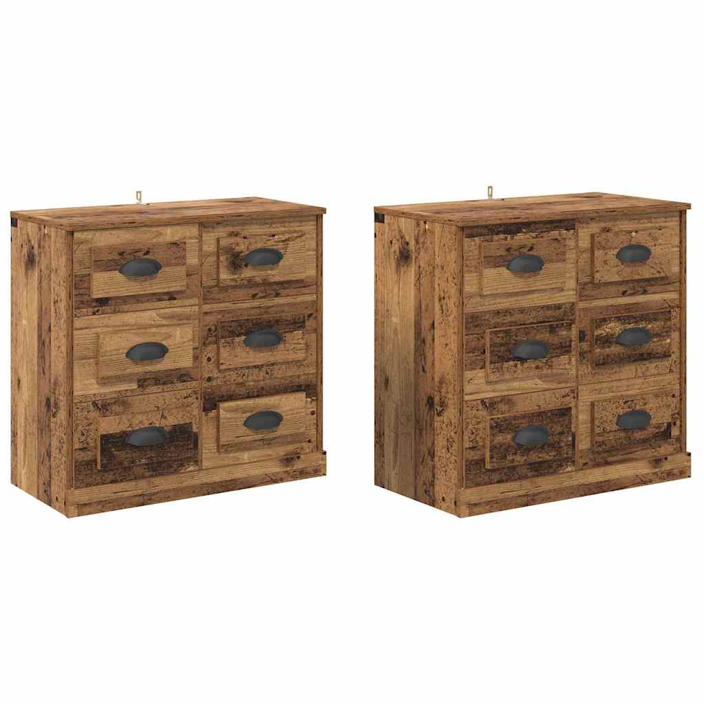 Buffets 2 pcs Bois Ancien 70 x 35,5 x 67,5 cm Bois d'ingénierie - XIOS
