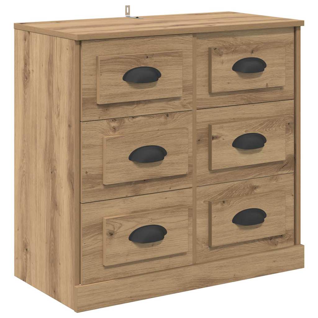 Buffets avec tiroir 2 pcs Chêne artisanal 70 x 35,5 x 67,5 cm - XIOS