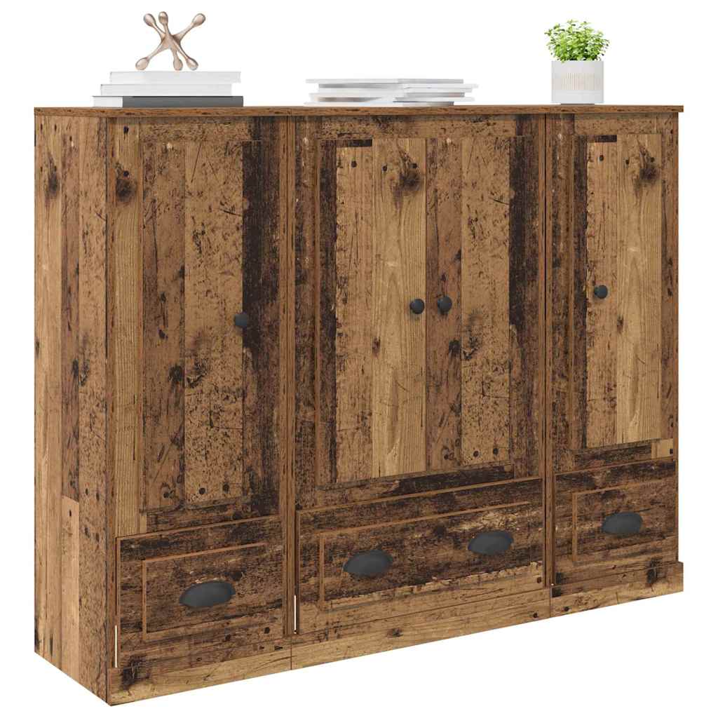 Haut Armoire 3 pc Bois Ancien 132 x 35,5 x 103,5 cm