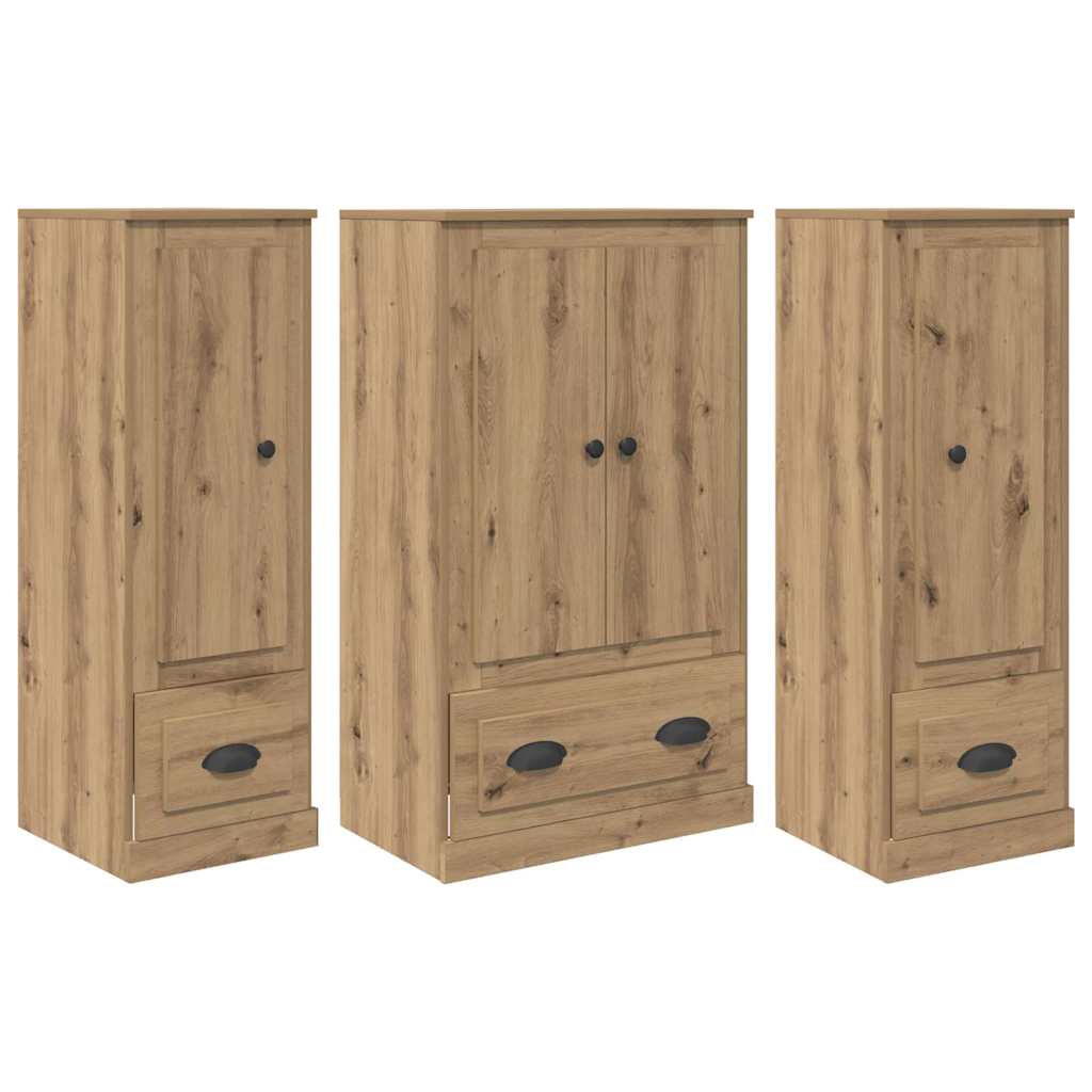 Haut Armoire 3 pcs Chêne artisanal Bois d'ingénierie - XIOS