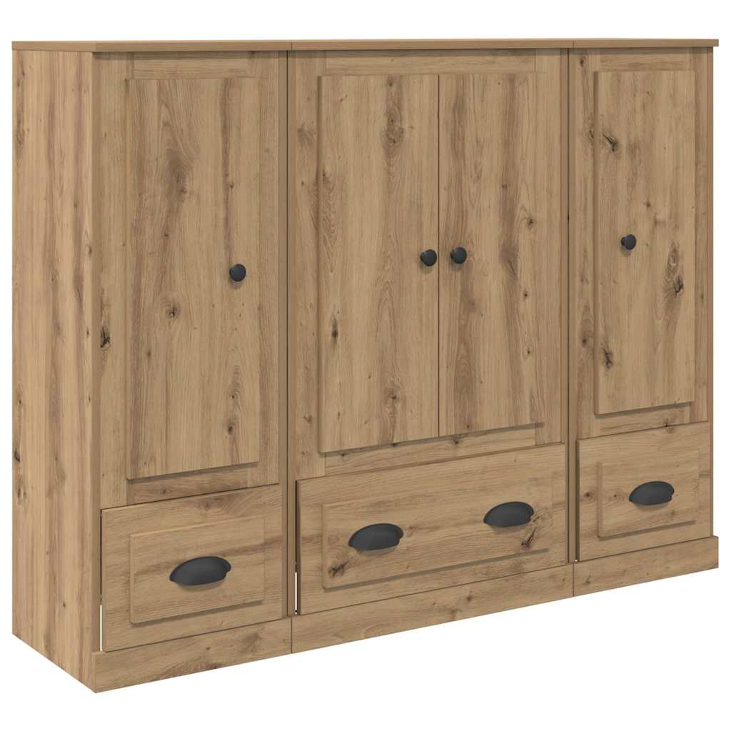 Haut Armoire 3 pcs Chêne artisanal Bois d'ingénierie - XIOS