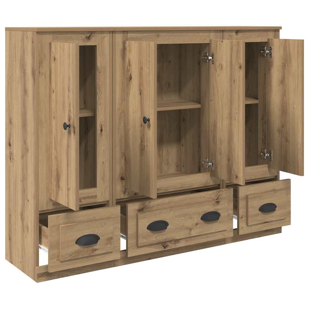 Haut Armoire 3 pcs Chêne artisanal Bois d'ingénierie - XIOS